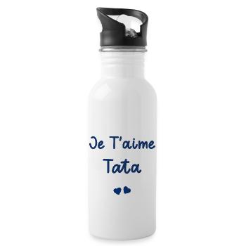 je t'aime tata - Gourde avec paille intégrée - blanc - Droite