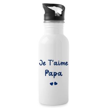 je t'aime papa - Gourde avec paille intégrée - blanc - Droite