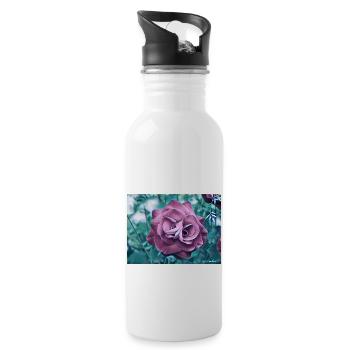 Rose - Trinkflasche mit integriertem Trinkhalm - Weiß - Rechts