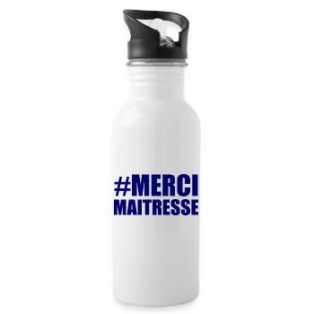 MAÎTRESSE. MERCI. MERCI MAÎTRESSE - Gourde avec paille intégrée - blanc - Droite