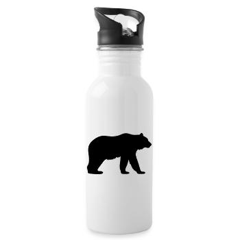 bear - Water bottle with straw - white - Right