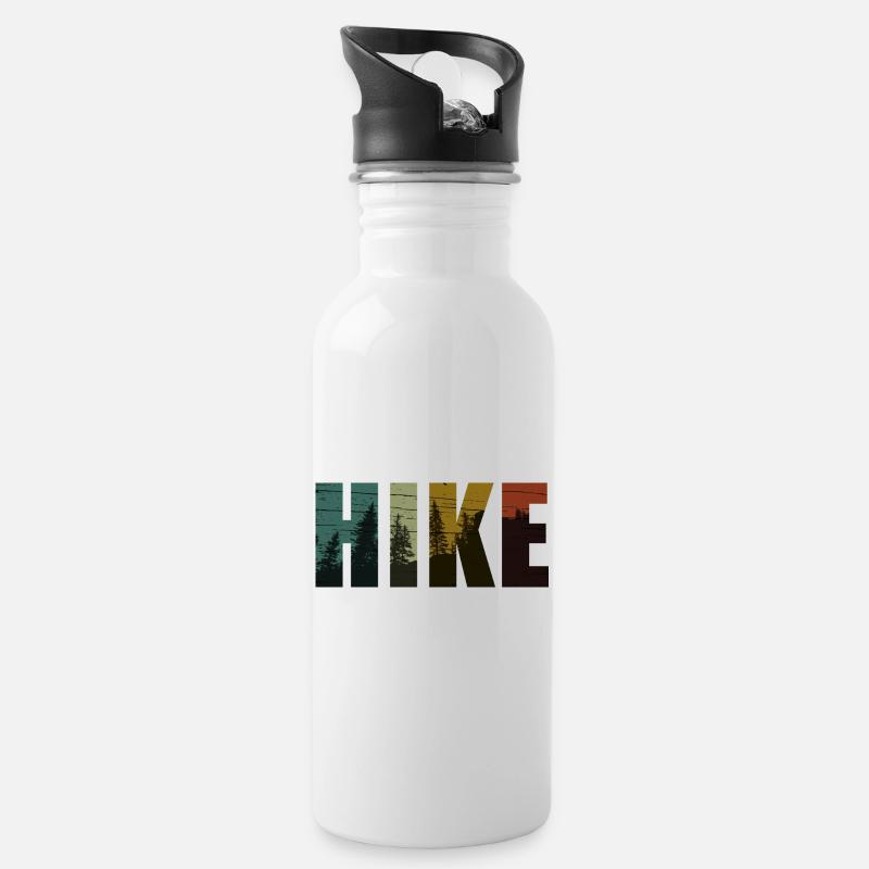 Hike - Water bottle with straw - white