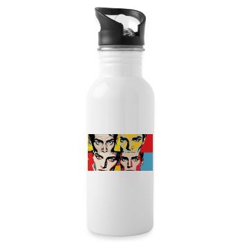 Retro look - Water bottle with straw - white - Right