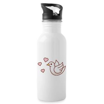 Taube - Trinkflasche mit integriertem Trinkhalm - Weiß - Rechts