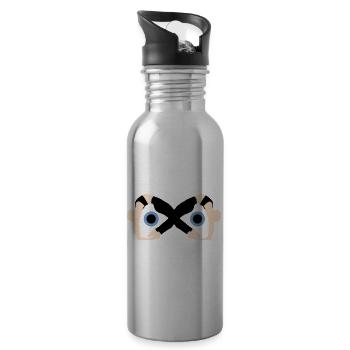 Auge - Trinkflasche mit integriertem Trinkhalm - Lightsilver - Rechts