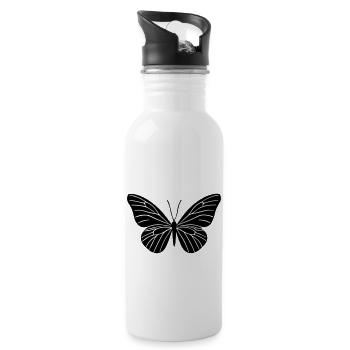 Small butterfly - Water bottle with straw - white - Right