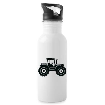 Traktor - Trinkflasche mit integriertem Trinkhalm - Weiß - Rechts