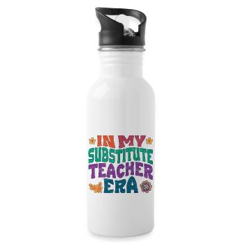 In my Substitute Teacher era - Water bottle with straw - white - Right