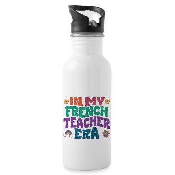 À l’époque où je prenais le français - Gourde avec paille intégrée - blanc - Droite