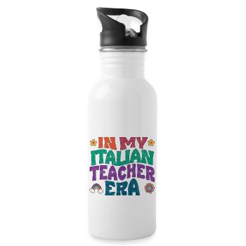 in my italian teacher era - Trinkflasche mit integriertem Trinkhalm - Weiß - Rechts