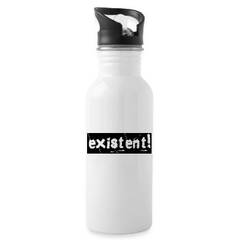 EXISTENT! (schwarz) - Trinkflasche mit integriertem Trinkhalm - Weiß - Rechts