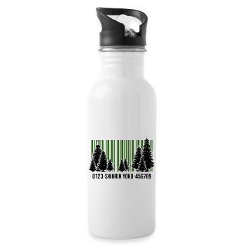 shinrin yoku Waldgänger Waldbaden Wald - Trinkflasche mit integriertem Trinkhalm - Weiß - Rechts