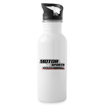 Motor Sports - Trinkflasche mit integriertem Trinkhalm - Weiß - Rechts
