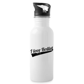 I Love Ballet - Water bottle with straw - white - Right
