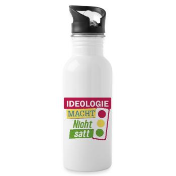 Ideologie macht nicht satt Bauernprotest Ampel - Trinkflasche mit integriertem Trinkhalm - Weiß - Rechts