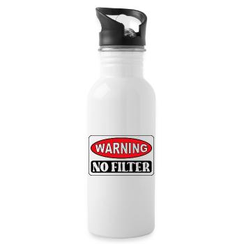 Warning - no filter - Water bottle with straw - white - Right