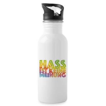 Hate is not an opinion - Water bottle with straw - white - Right