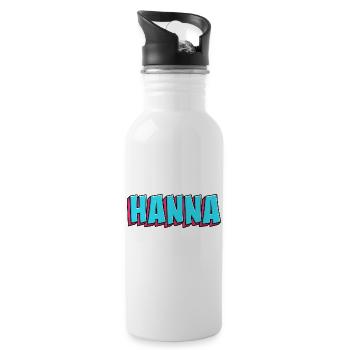 Namen Motiv: Hanna - Trinkflasche mit integriertem Trinkhalm - Weiß - Rechts