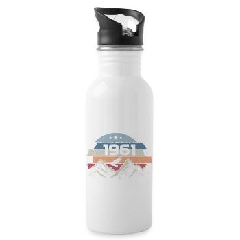 Original 1961 Vintage 1961 Birthday 1961 - Water bottle with straw - white - Right