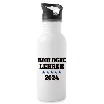 Biologielehrer 2024 Beruf Studium Lehramt Biologie - Trinkflasche mit integriertem Trinkhalm - Weiß - Rechts