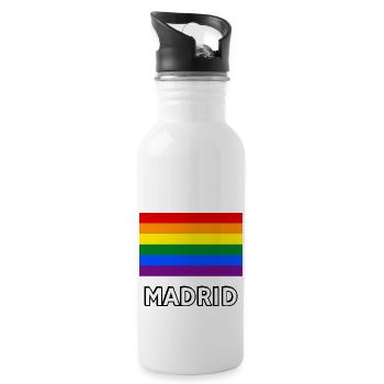 Pride Flag Madrid - Water bottle with straw - white - Right