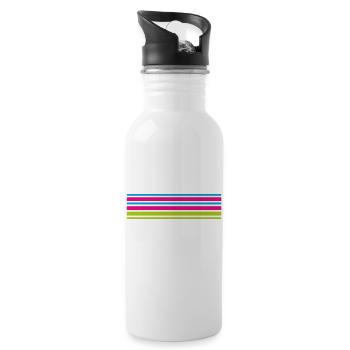 coole streifen selbst färben bunt Männer Herren - Trinkflasche mit integriertem Trinkhalm - Weiß - Rechts