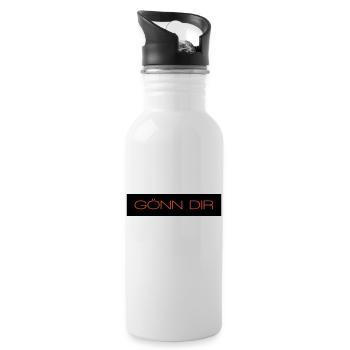 Goenn dir - 2 Farben - Trinkflasche mit integriertem Trinkhalm - Weiß - Rechts