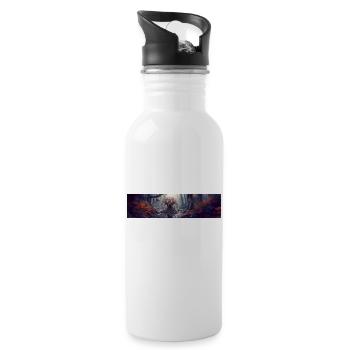 Apokalypse Welt nach der Menschheit Riesenspinne Mutant - Trinkflasche mit integriertem Trinkhalm - Weiß - Rechts
