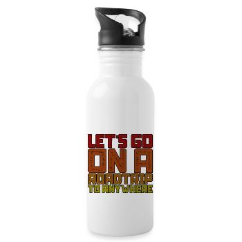 Let's Go On A Roadtrip To Anywhere 3 - Water bottle with straw - white - Right