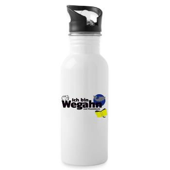 BT. - Ich bin Wegahn - Trinkflasche mit integriertem Trinkhalm - Weiß - Rechts
