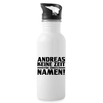Prénom Andreas - Gourde avec paille intégrée - blanc - Droite