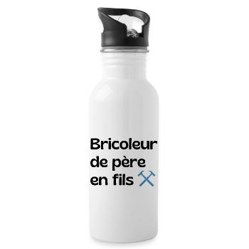 Handyman from father to son - dad gift - Water bottle with straw - white - Right