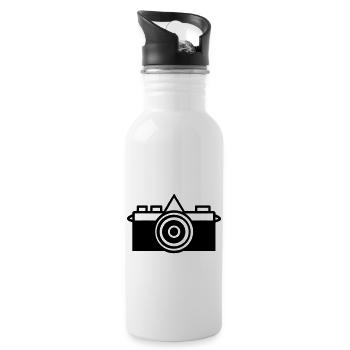 Kamera - Trinkflasche mit integriertem Trinkhalm - Weiß - Rechts