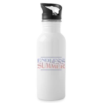 Endless Summer – Retro Summer Vibes - Water bottle with straw - white - Right