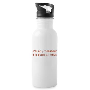 GEEK HUMOR FUNNY JOKE 1 - Water bottle with straw - white - Right