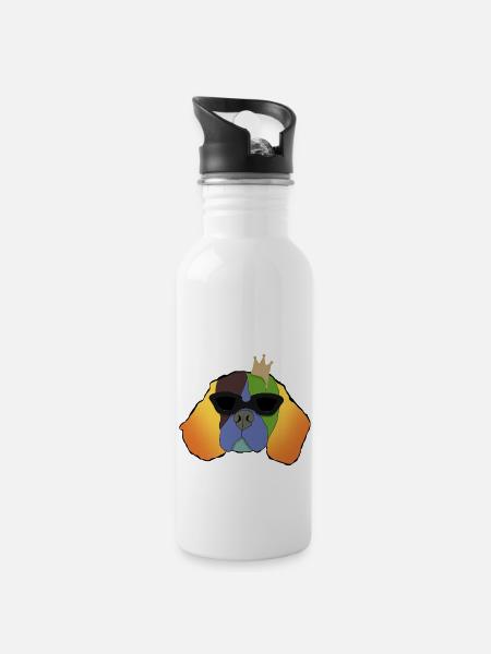 King Einstein - Trinkflasche mit integriertem Trinkhalm - Weiß