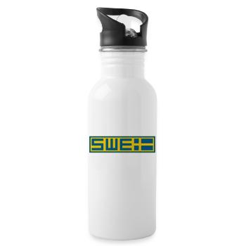 Schwedisch - Trinkflasche mit integriertem Trinkhalm - Weiß - Rechts