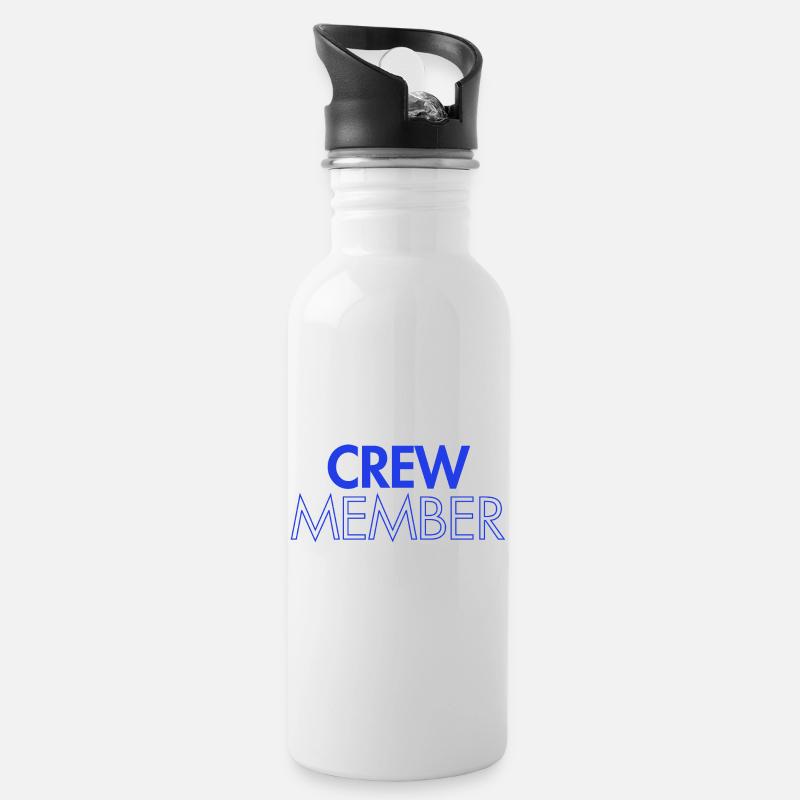 Crew Member - Personal - Orga - Mitarbeiter - Team - Trinkflasche mit integriertem Trinkhalm - Weiß