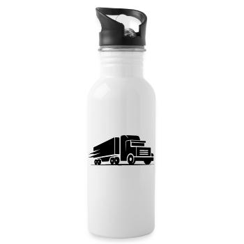 Lkw Logo - Trinkflasche mit integriertem Trinkhalm - Weiß - Rechts