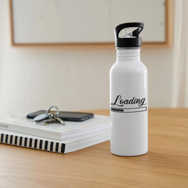 Loading Water bottle with straw