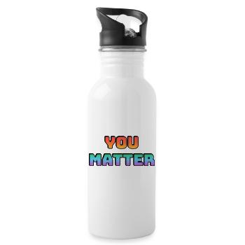 You Matter Gradient Design - Water bottle with straw - white - Right
