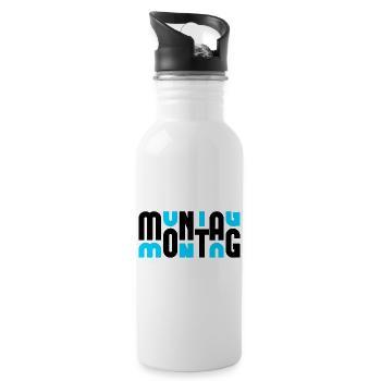 Monday Black/Cyan - Water bottle with straw - white - Right