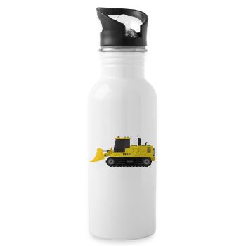 Bulldozer - Water bottle with straw - white - Right