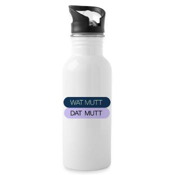 WAT MUTT - DAT MUTT - Trinkflasche mit integriertem Trinkhalm - Weiß - Rechts