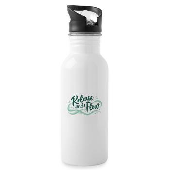 Release and Flow Loslassen und Energiefluss - Water bottle with straw - white - Right