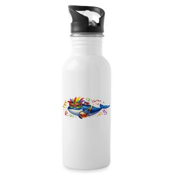 Karnewal Carnival Carnival Gift - Water bottle with straw - white - Right