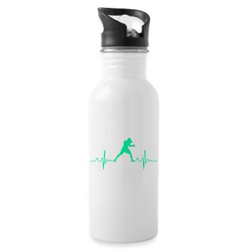 Boxen Boxen Herzschlag - Trinkflasche mit integriertem Trinkhalm - Weiß - Rechts