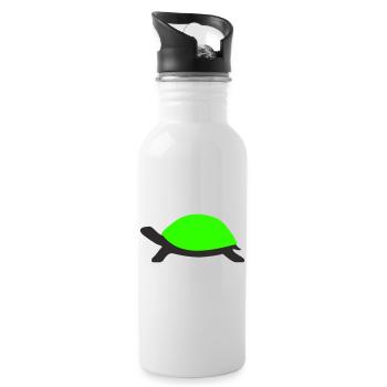 Drawn Turtle - Water bottle with straw - white - Right