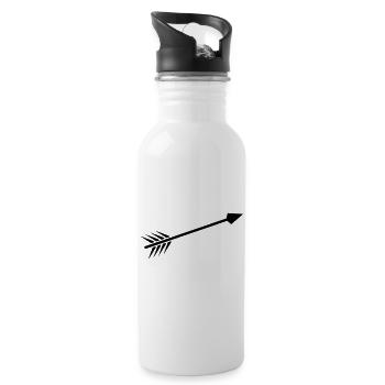 Pfeil - Trinkflasche mit integriertem Trinkhalm - Weiß - Rechts