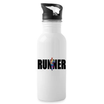 Coureur - Gourde avec paille intégrée - blanc - Droite